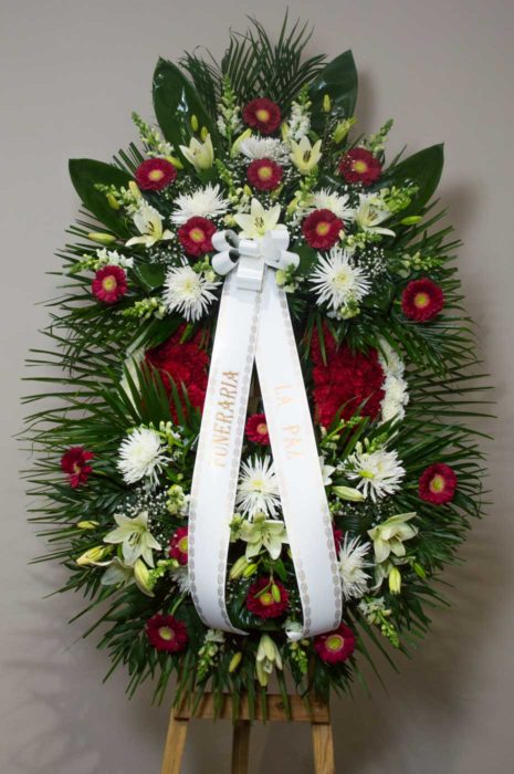 Corona 2 cabezales de flores variadas - Funeraria La Paz Verín